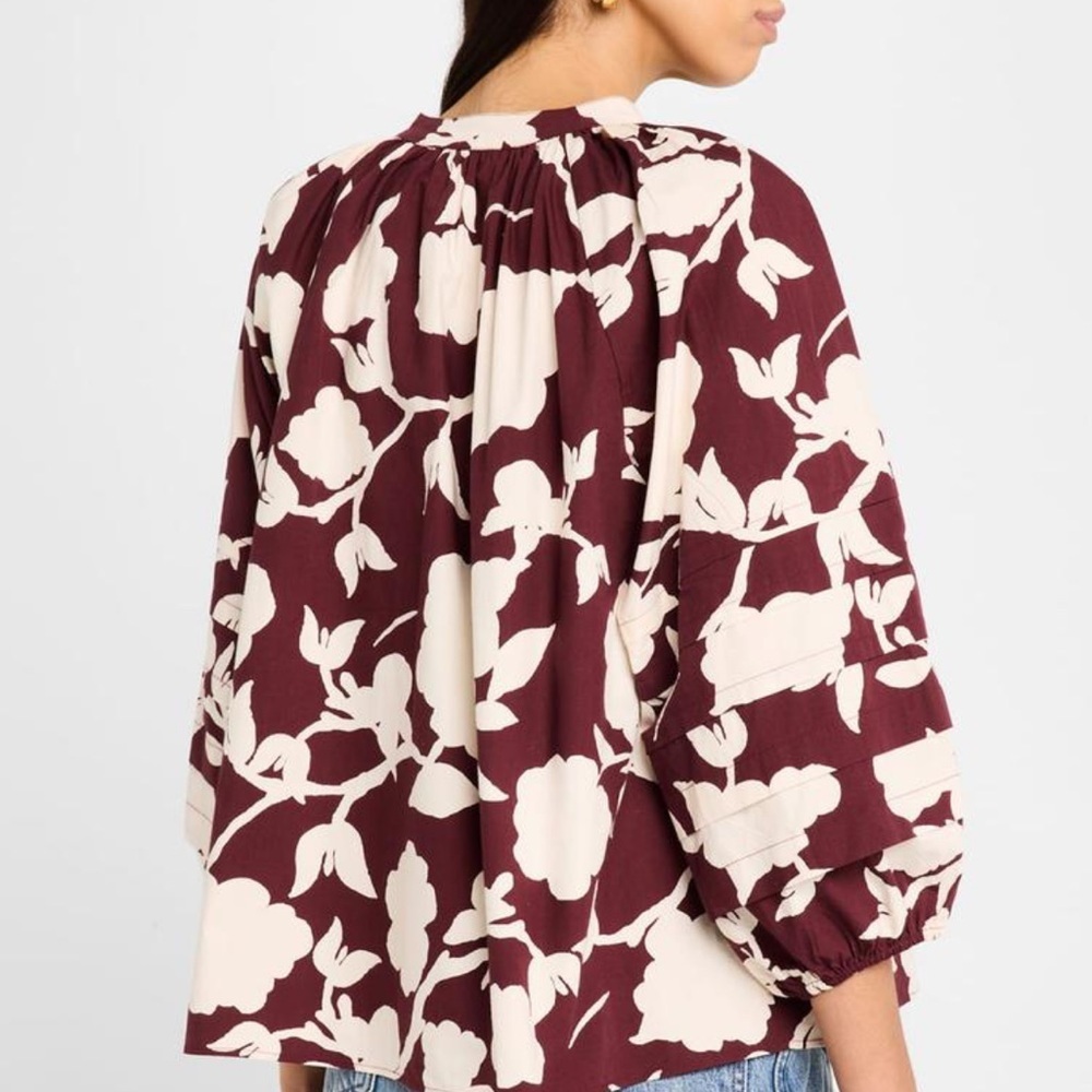 Apiece Apart Tule Floral-Print Organic Cotton Top Size XS - Picture 3 of 10